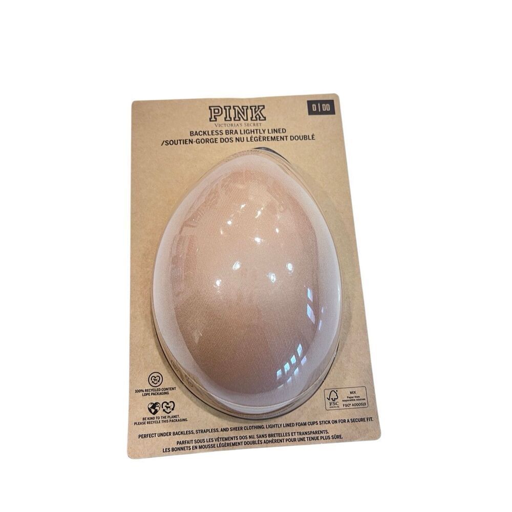 PINK Victoria's Secret Women's Backless Lightly Lined Bra Nude Size D/DD NWT